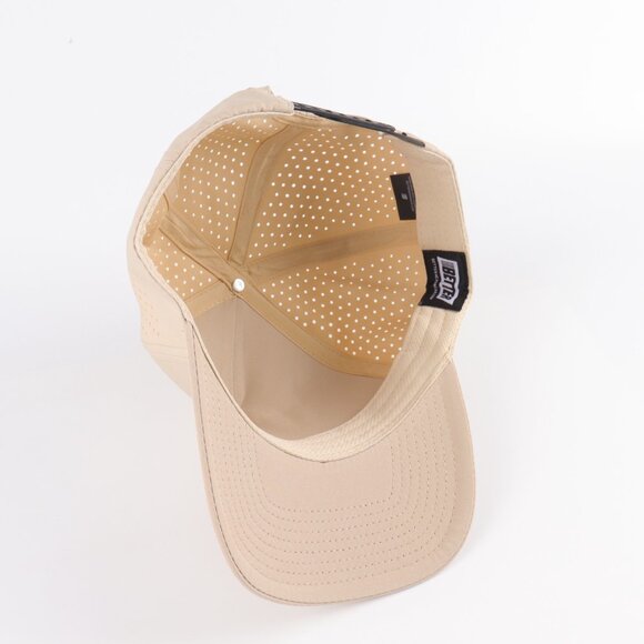 Blank 5 Panel Performance Structured Hats- 12 pack in Color Beige - Picture 4 of 7